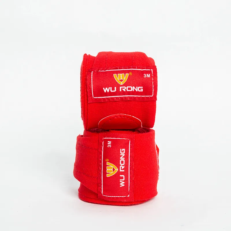 Wurong Boxing Accessories Muay Thai And Boxing Hand Wraps With Wrist Support Unisex 3M Red-2