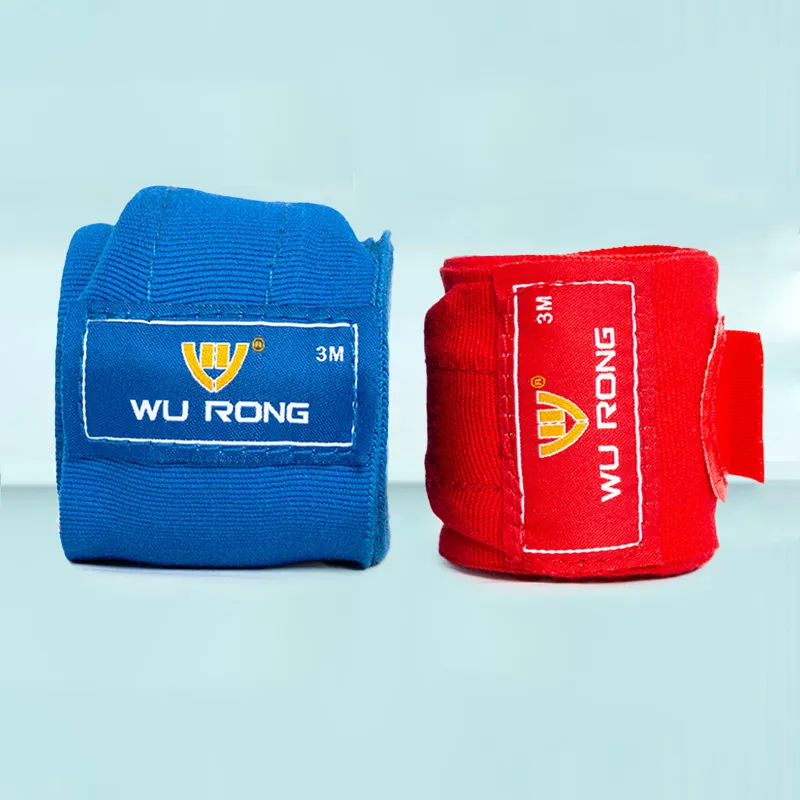 Wurong Boxing Accessories Muay Thai And Boxing Hand Wraps With Wrist Support Unisex 3M Red-6
