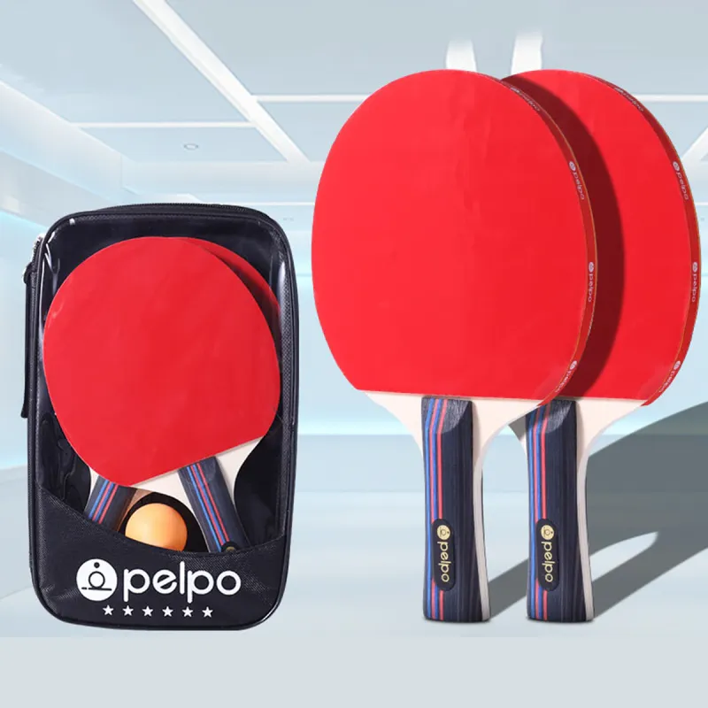 Ping Pong Paddles Unisex Rubber Sponge Poplar Red Multi Specification-15