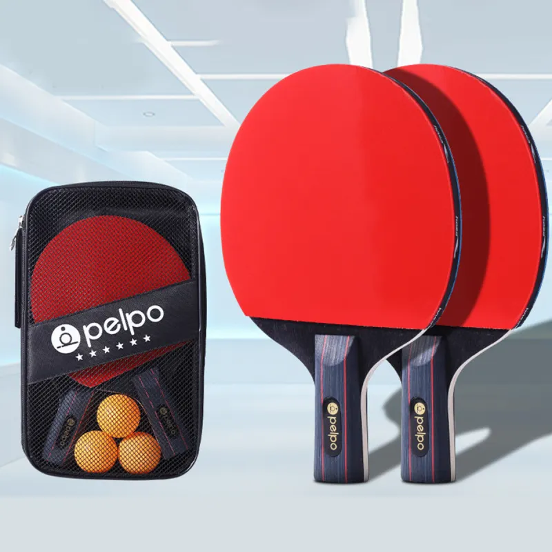 Ping Pong Paddles Unisex Rubber Sponge Poplar Red Multi Specification-8