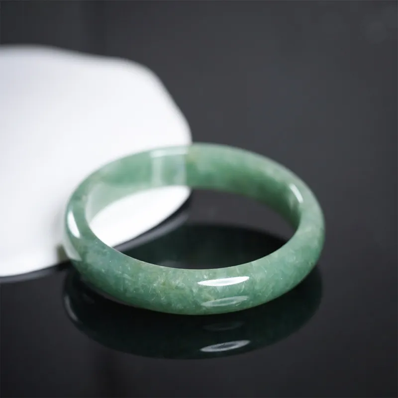 JUPINCUI Glutinous Jade Minimalist Style Elegance # Premium Feel, Niche Elegance, Sweet Green Bangle Unisex-3