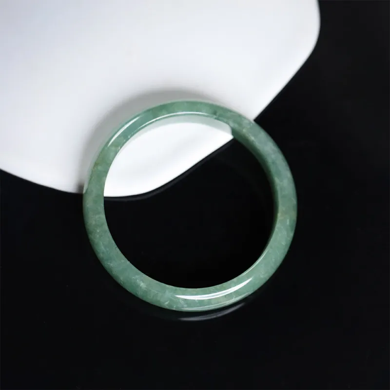 JUPINCUI Glutinous Jade Minimalist Style Elegance # Premium Feel, Niche Elegance, Sweet Green Bangle Unisex-4