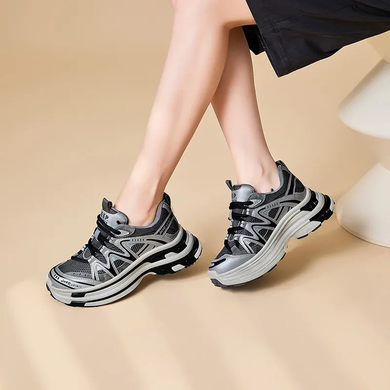 JEEP SPIRIT Breathable And Slip Resistant Low Top Chunky Sneakers Women's-11