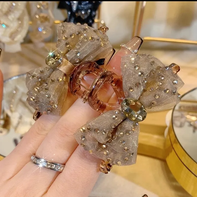 Jiuyi Rhinestone Acrylic Hair Clips Women's-1