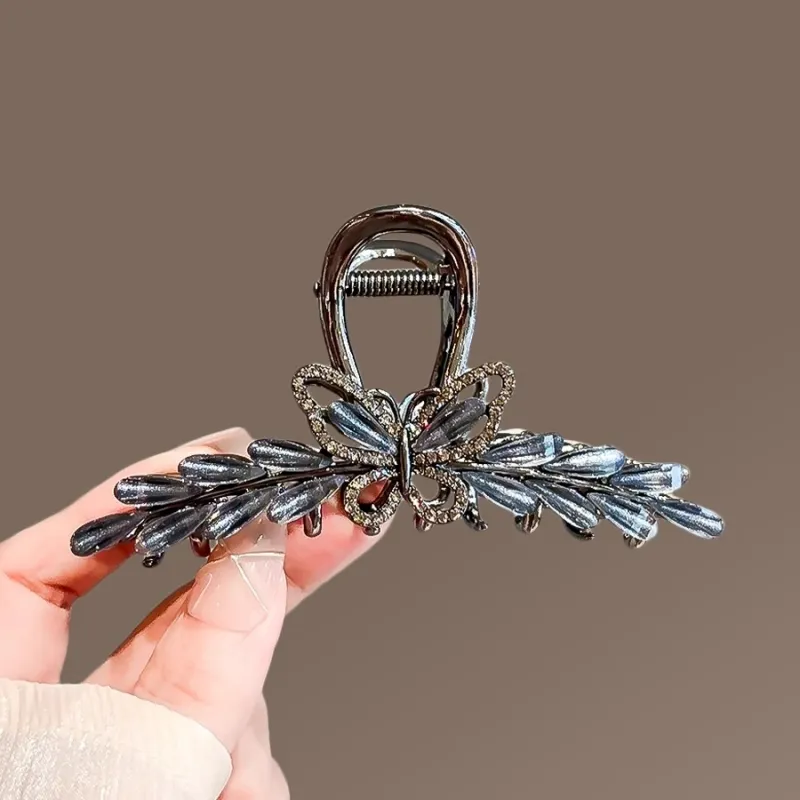 Jiuyi Delicate Rhinestone Rear Headband Hair Clip Shark Clip Women's-1