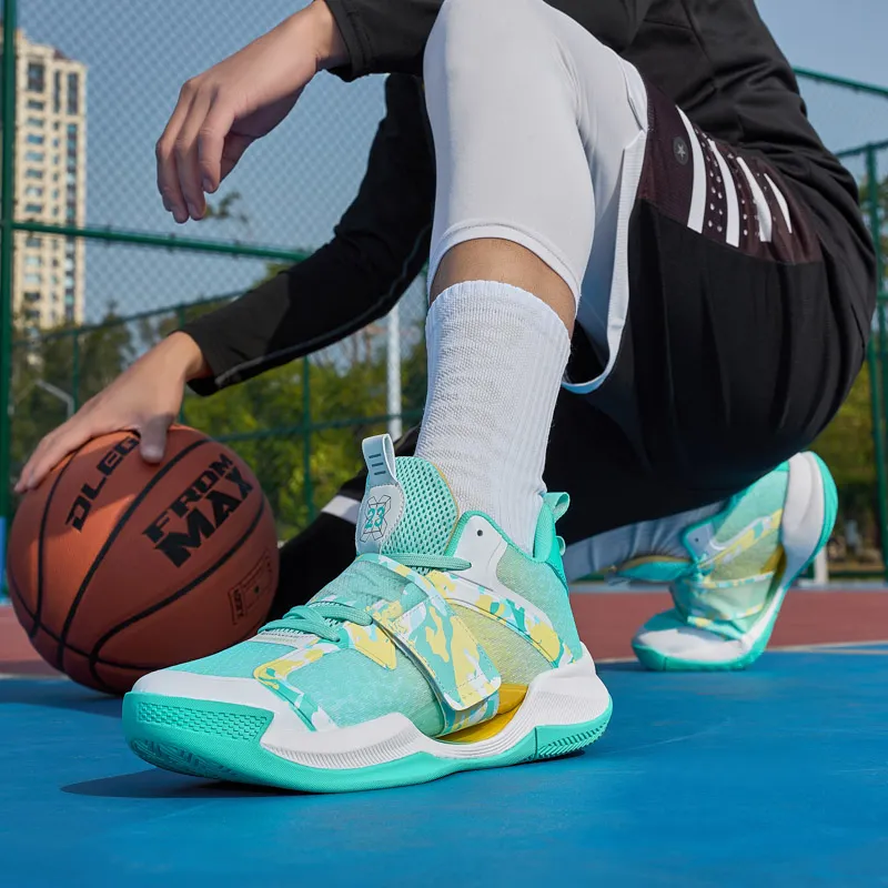 Kuding Cushioned Wear-Resistant Breathable Mid-Top Basketball Shoes Unisex-17