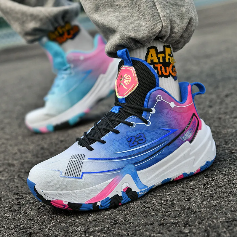 Kuding Cushioning Abrasion Resistant Breathable Mid Top Basketball Shoes Unisex-25