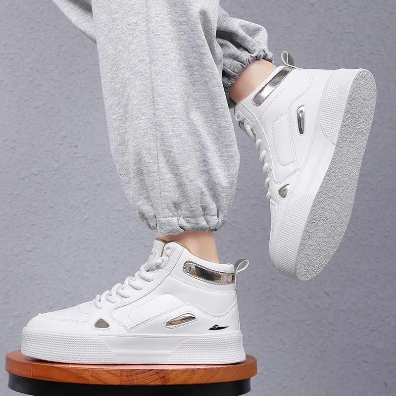 Kuding Non-slip Lightweight High-Top Skateboard Shoes Men's-5