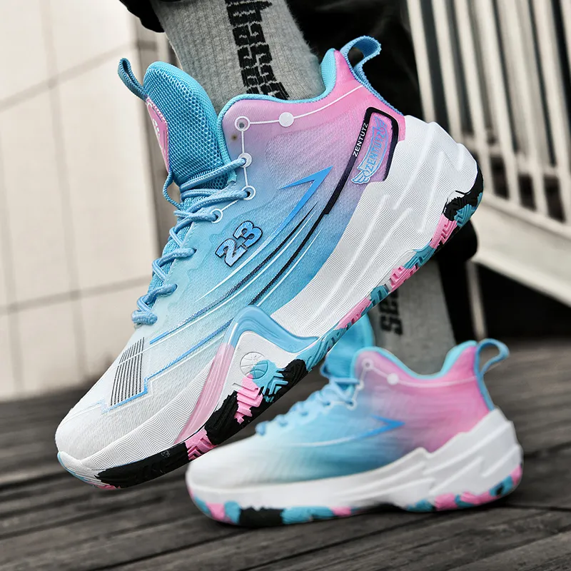 Kuding Cushioning Abrasion Resistant Breathable Mid Top Basketball Shoes Unisex-3