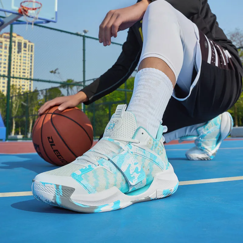 Kuding Cushioned Wear-Resistant Breathable Mid-Top Basketball Shoes Unisex-13