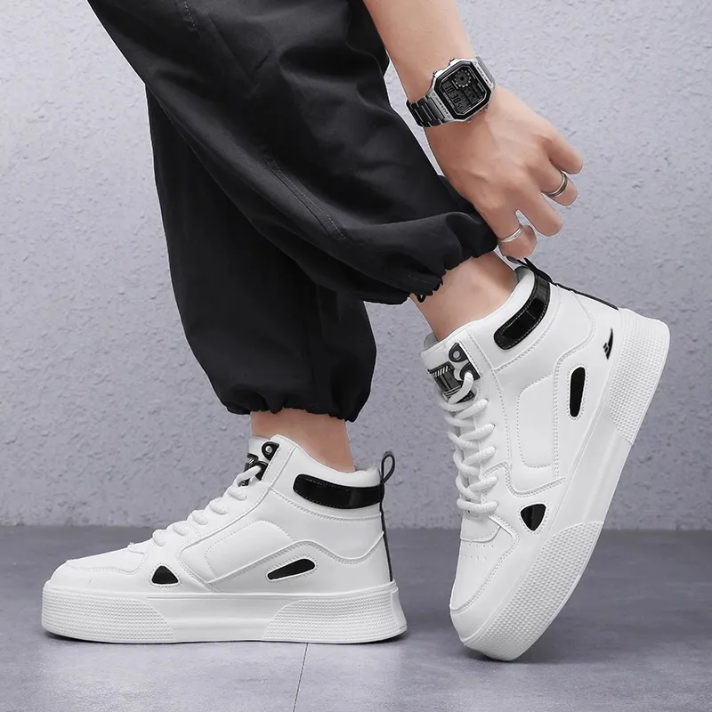 Kuding Non-slip Lightweight High-Top Skateboard Shoes Men's-2