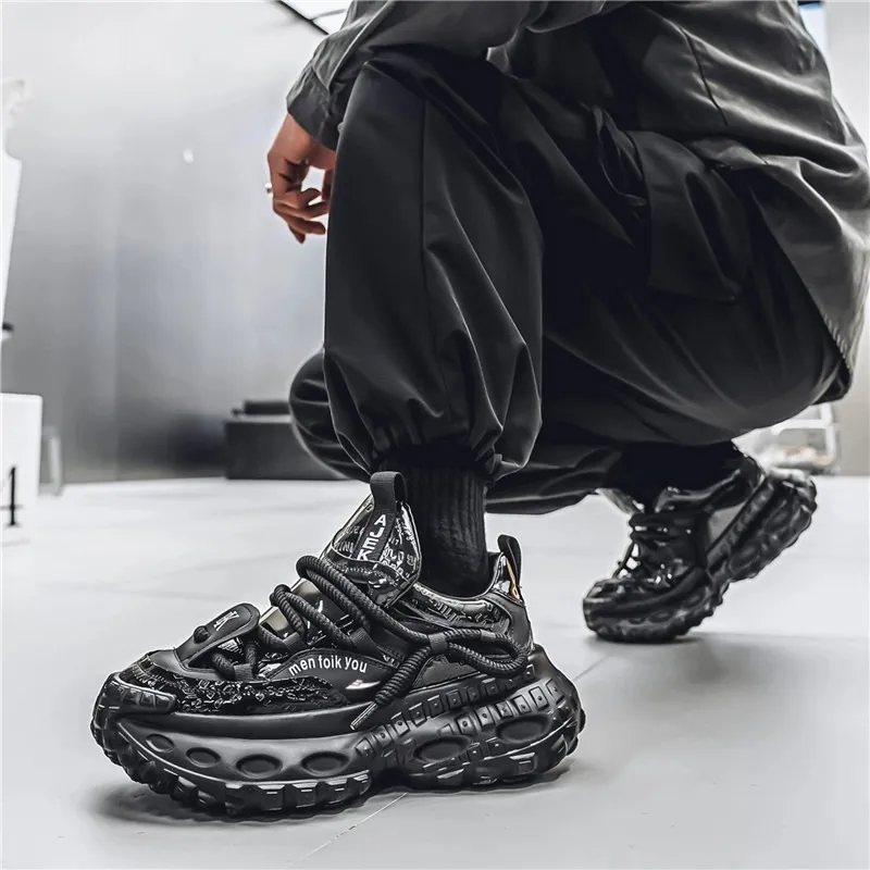 Kuding Anti-Slip And Wear-Resistant Height Increasing Low-Top Chunky Sneakers Men's-7