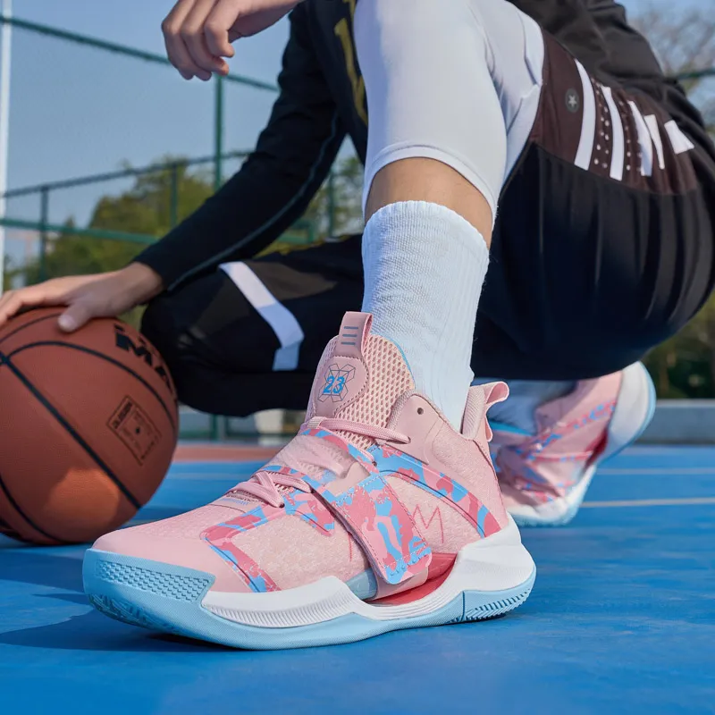 Kuding Cushioned Wear-Resistant Breathable Mid-Top Basketball Shoes Unisex-4