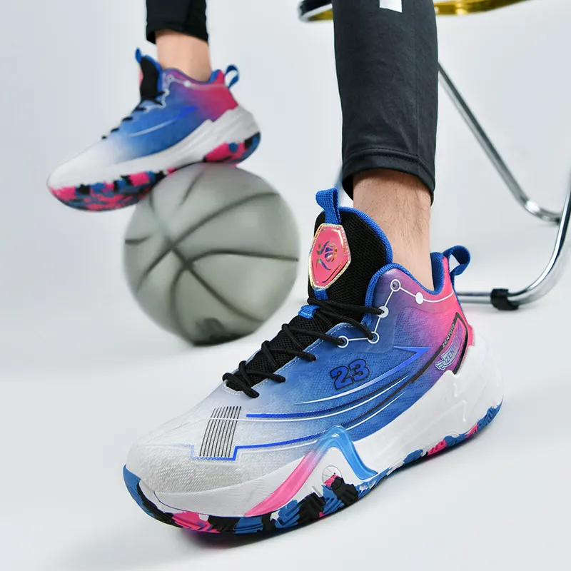 Kuding Cushioning Abrasion Resistant Breathable Mid Top Basketball Shoes Unisex-13