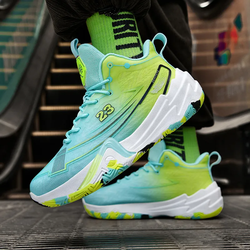 Kuding Cushioning Abrasion Resistant Breathable Mid Top Basketball Shoes Unisex-7