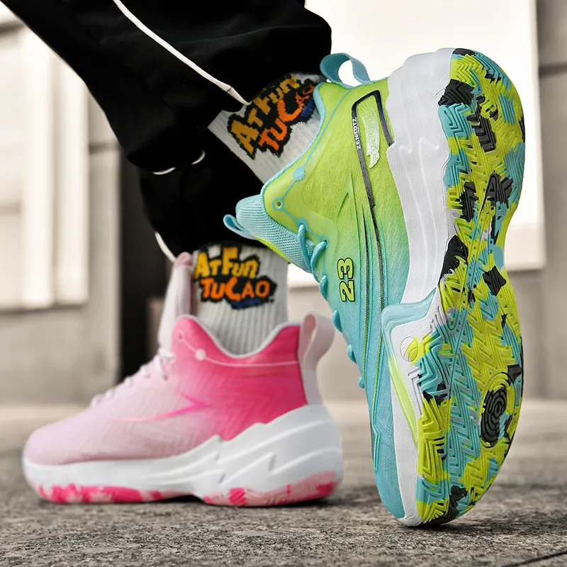 Kuding Cushioning Abrasion Resistant Breathable Mid Top Basketball Shoes Unisex-22