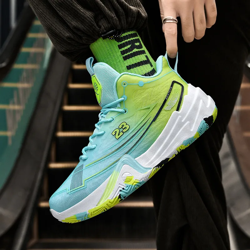 Kuding Cushioning Abrasion Resistant Breathable Mid Top Basketball Shoes Unisex-8