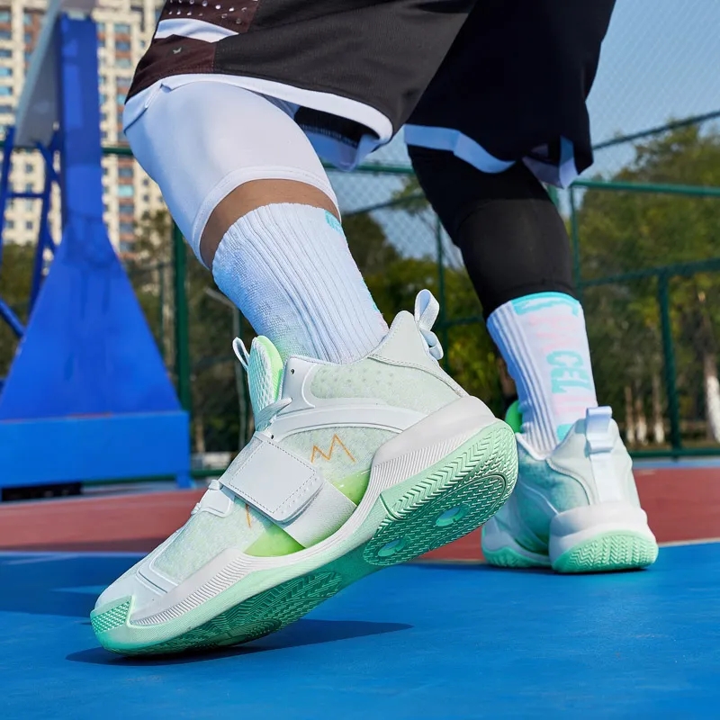 Kuding Cushioned Wear-Resistant Breathable Mid-Top Basketball Shoes Unisex-9