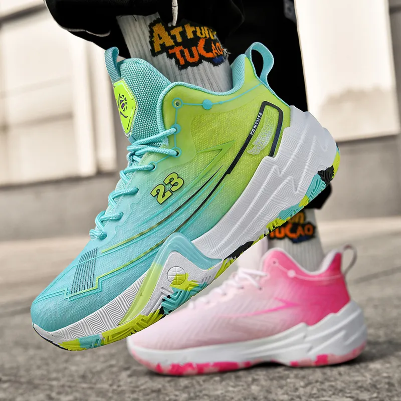 Kuding Cushioning Abrasion Resistant Breathable Mid Top Basketball Shoes Unisex-21