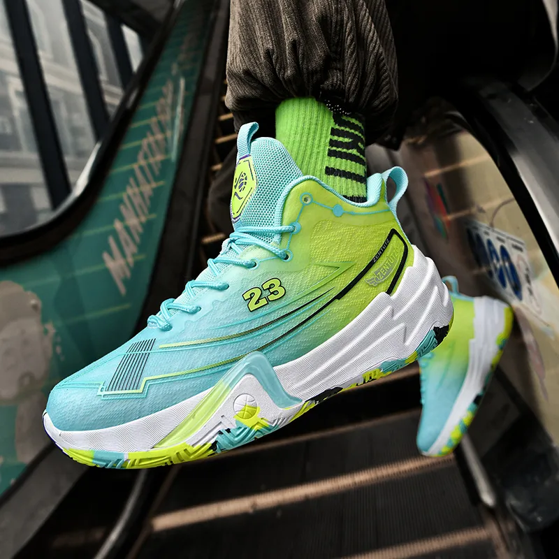 Kuding Cushioning Abrasion Resistant Breathable Mid Top Basketball Shoes Unisex-9