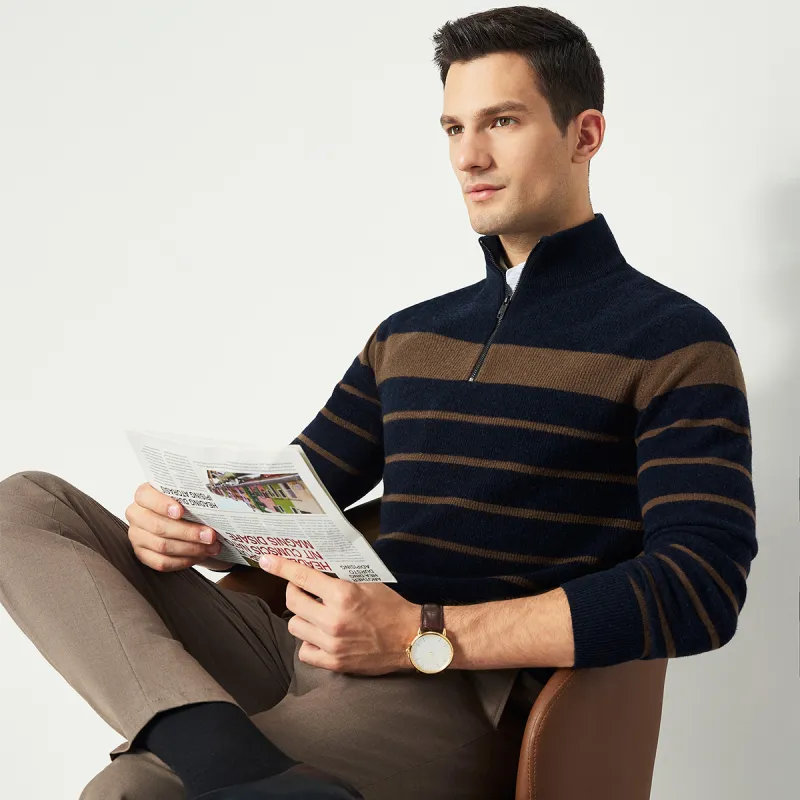 FIRS Cashmere Sweater Men's Ink Blue-2