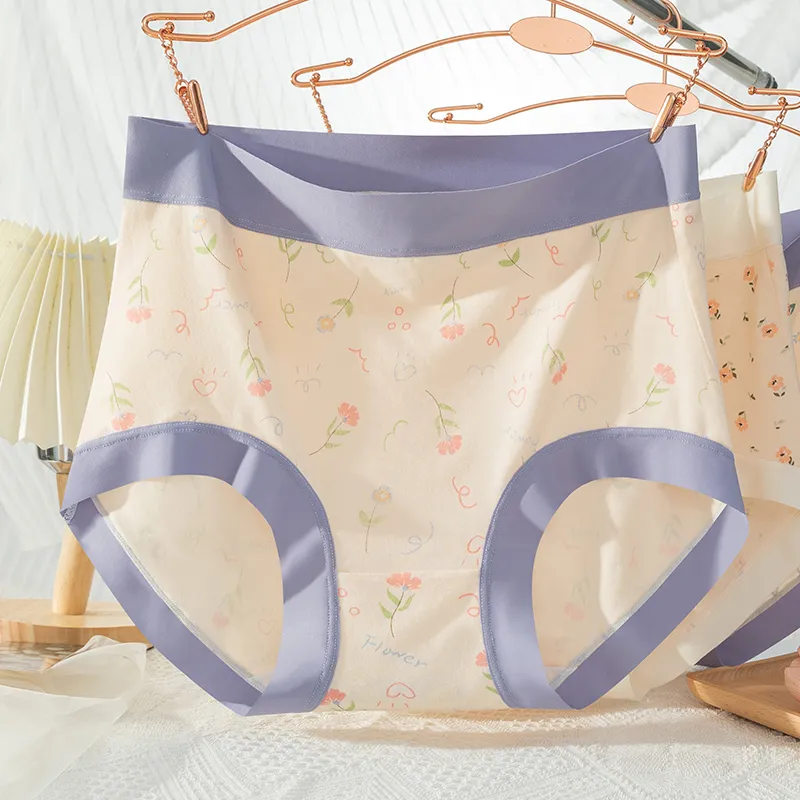 MADALLO Underpants Women's 1 Pack Sky Blue Floral-13