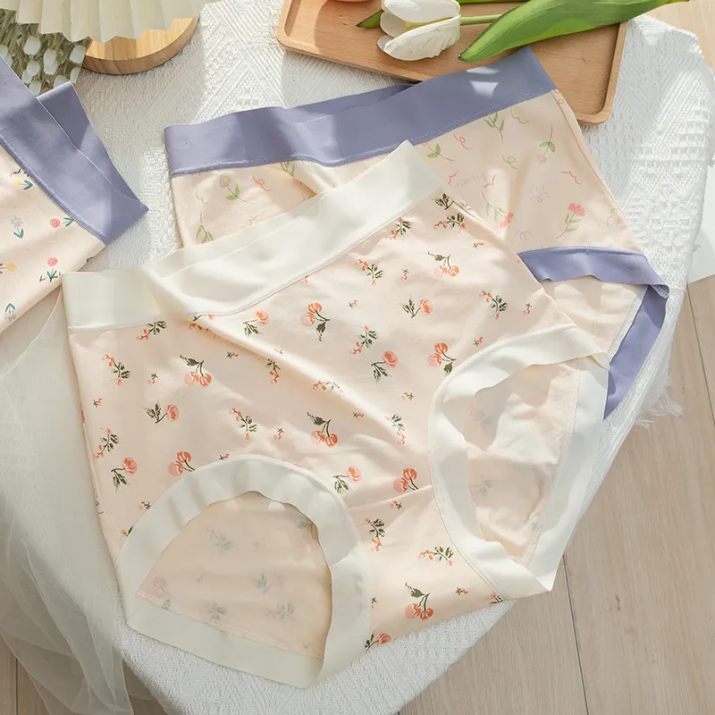 MADALLO Underpants Women's 1 Pack Sky Blue Floral-10