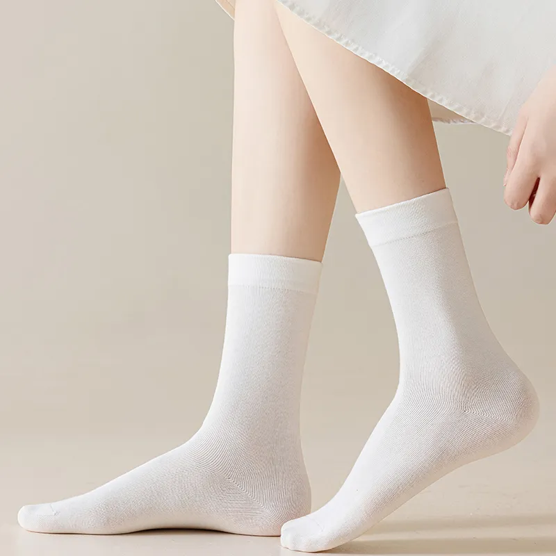 MADALLO Mid Calf Socks Women's 5 Pack White-12