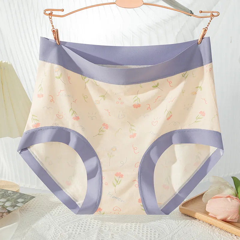MADALLO Underpants Women's 1 Pack Sky Blue Floral-16