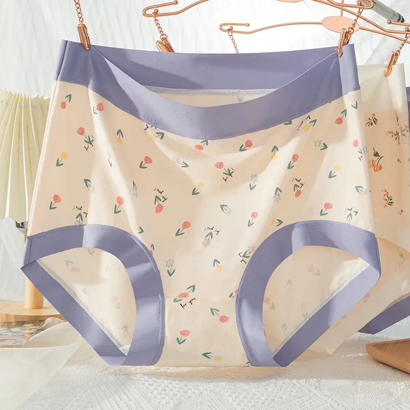 MADALLO Underpants Women's 1 Pack Sky Blue Floral-15
