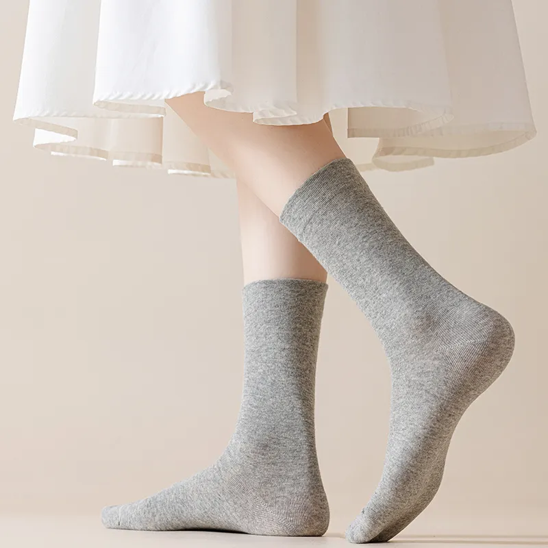 MADALLO Mid Calf Socks Women's 5 Pack White-13