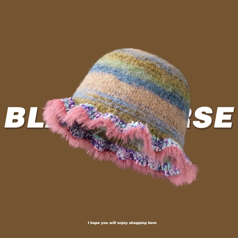 MEETSUNNY Stair-Step Yarn Bucket Hats Unisex-7