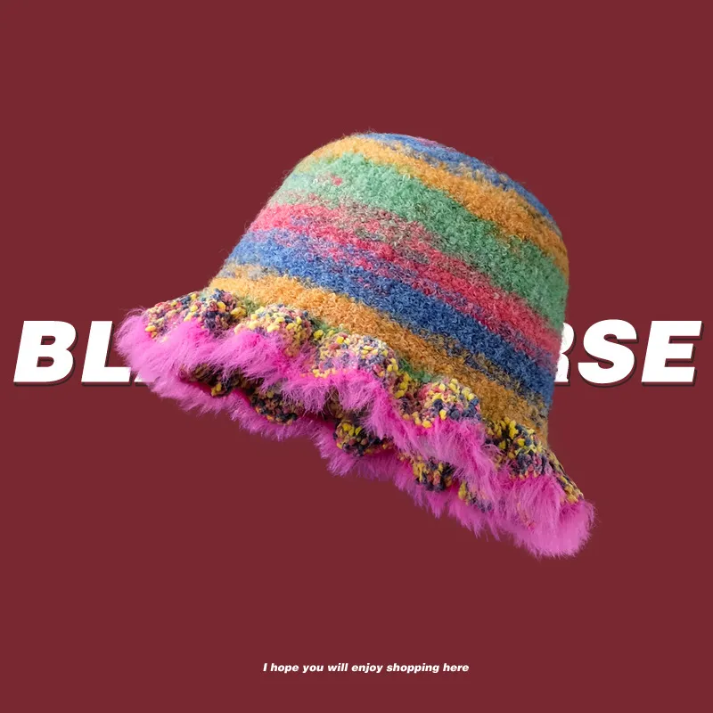 MEETSUNNY Stair-Step Yarn Bucket Hats Unisex-5
