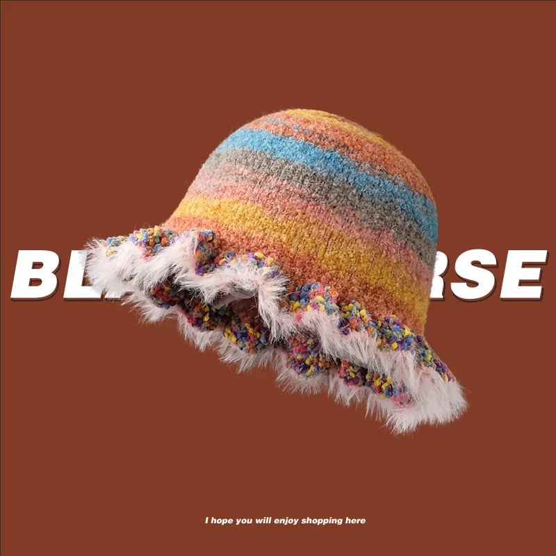 MEETSUNNY Stair-Step Yarn Bucket Hats Unisex-3