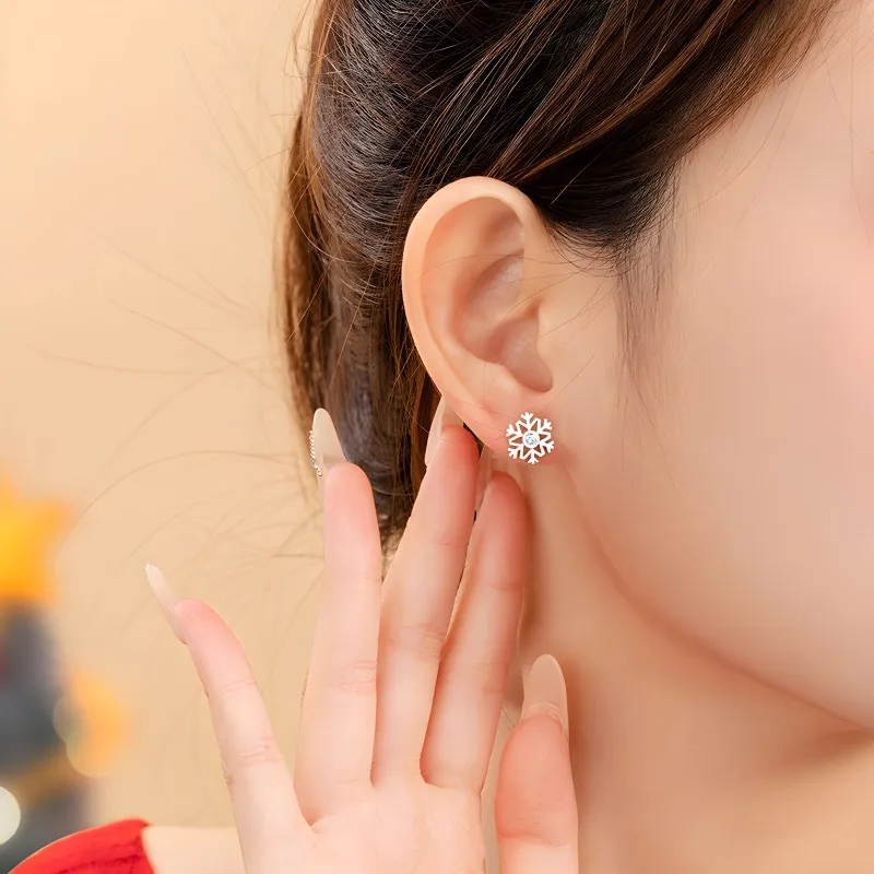 VASO S925 Silver Stud Earrings Women's-2