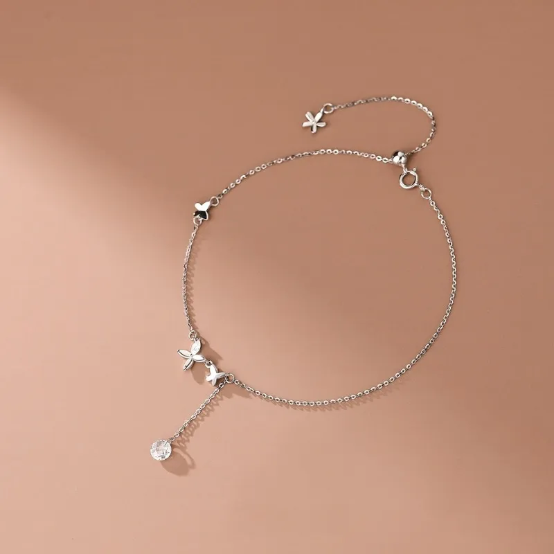 VASO S925 Silver Anklets Women's-4