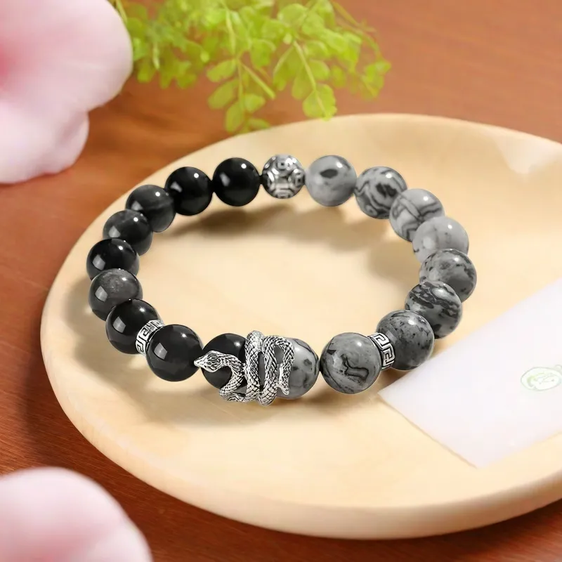Tsukiran Obsidian Bracelets Unisex-4