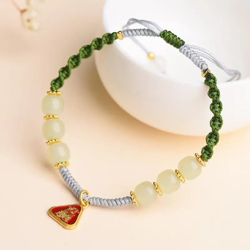 Tsukiran Hetian Jade Bracelets Green Jadeite Unisex-4