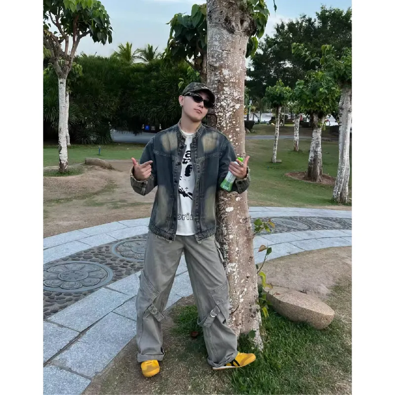 PANDA ADEVIL Denim Jacket Unisex Yellow Mud-2