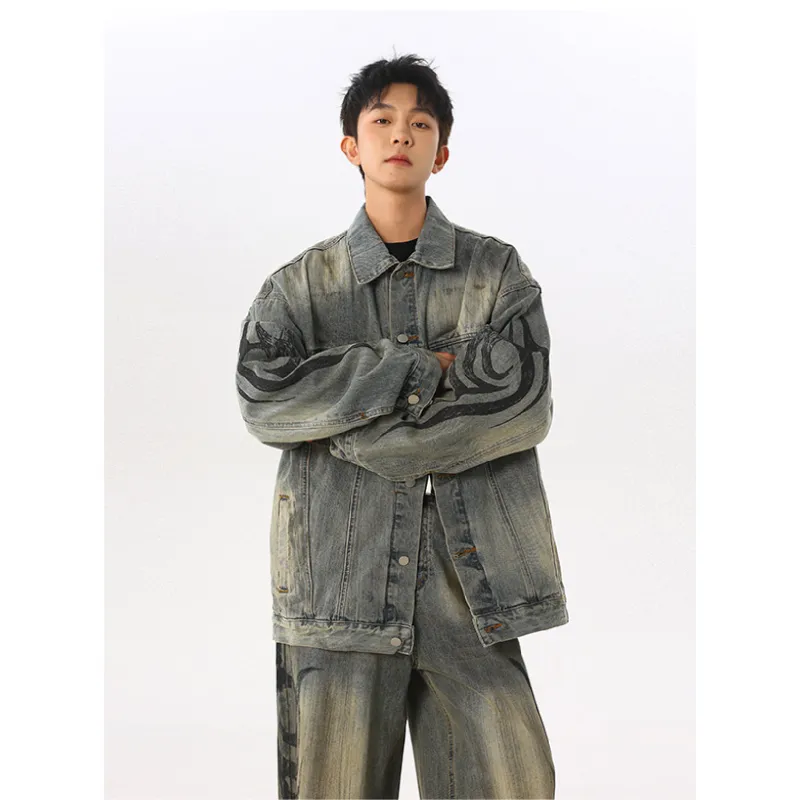 PANDA ADEVIL Denim Jacket Unisex Vintage Blue-2
