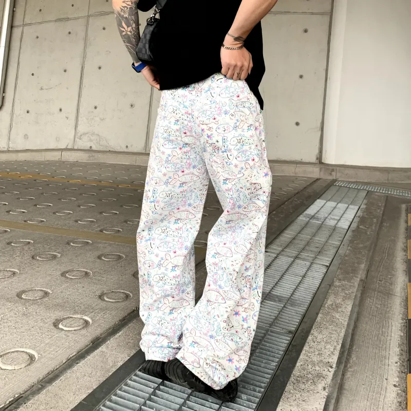 PANDA ADEVIL Jeans Unisex White-3