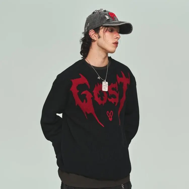 Revenge Knit Logo Crewneck Sweater-4