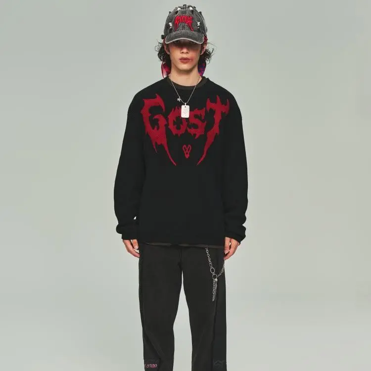 Revenge Knit Logo Crewneck Sweater-2