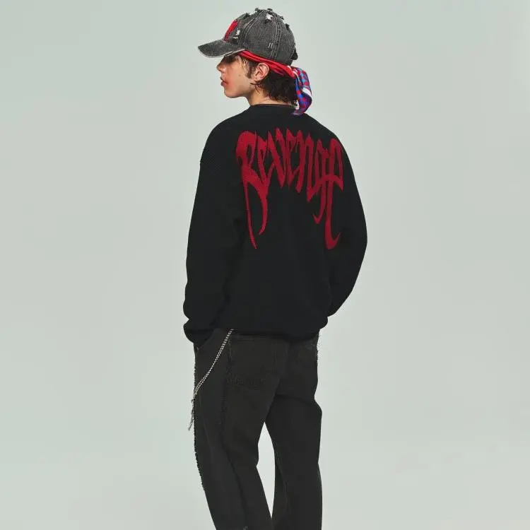 Revenge Knit Logo Crewneck Sweater-3
