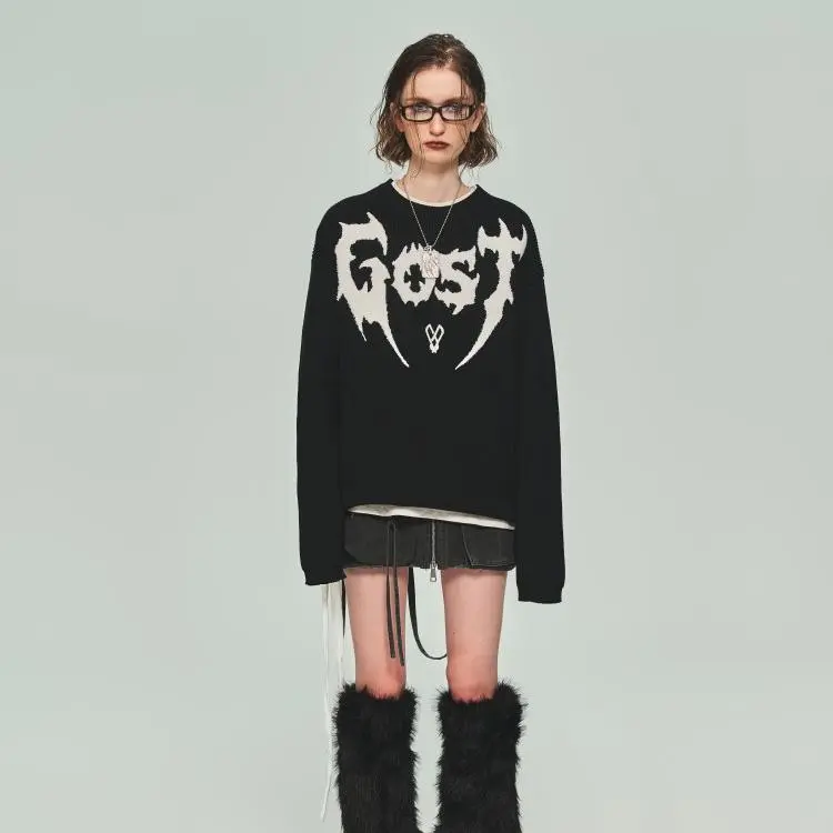 Revenge x GOST Sweater Unisex Black White-2