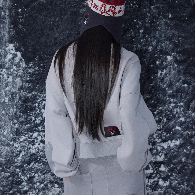 Pop Mart X Revenge Hirono Collaboration Sweatshirts Unisex Gray-5