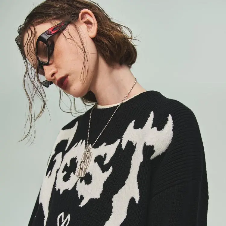 Revenge x GOST Sweater Unisex Black White-7