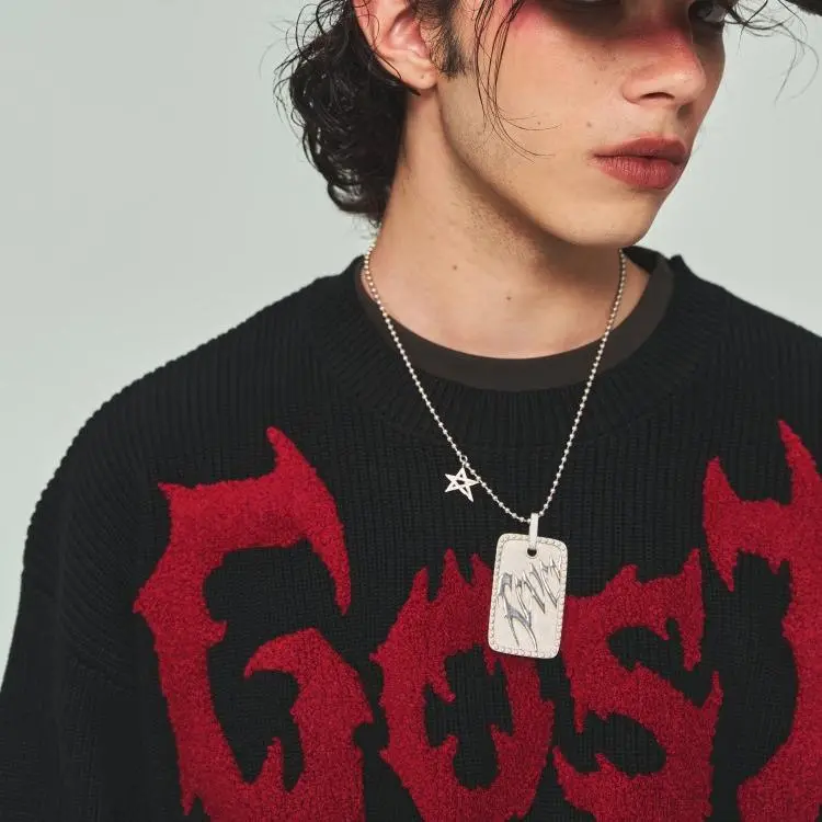 Revenge Knit Logo Crewneck Sweater-6