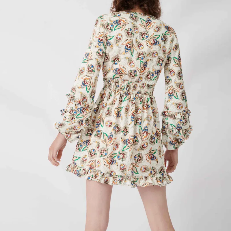 Maje Long Sleeved Dress Women's Beige-4