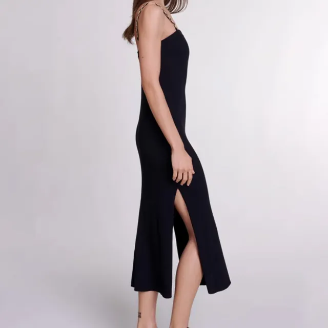 Maje Logo-embellished Maxi Dress-4